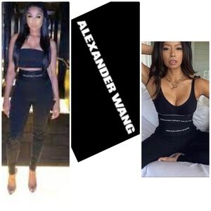 ‼️SET‼️ALEXANDER WANG black logo Leggings and sports bra‼️new‼️